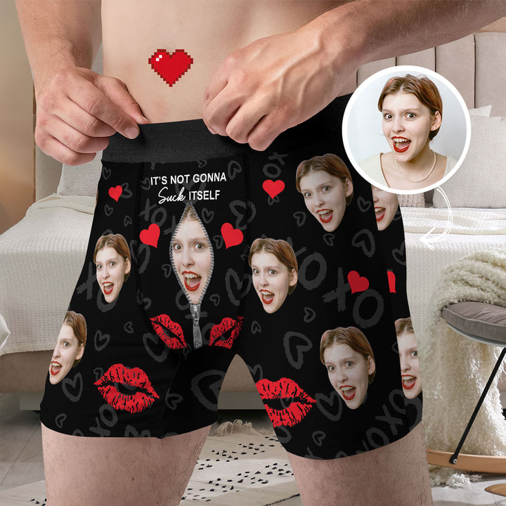 It's Not Gonna Suck Itself - Personalized Custom Men's Boxer Briefs - Gift For Couple, Boyfriend, Husband