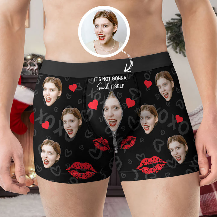 It's Not Gonna Suck Itself - Personalized Custom Men's Boxer Briefs - Gift For Couple, Boyfriend, Husband