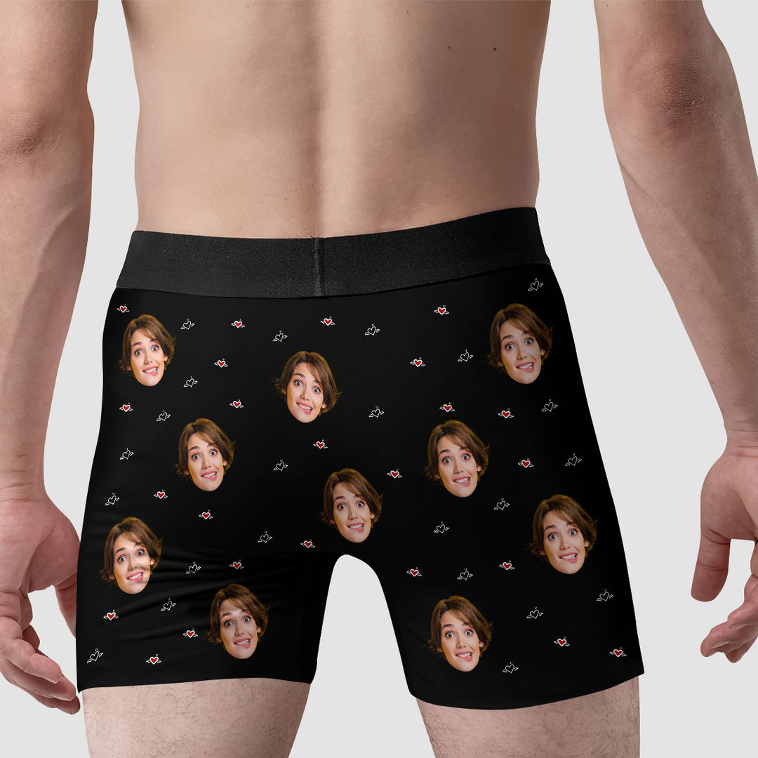 Happy Valentine's Day - Personalized Custom Men's Boxer Briefs - Gift For Couple, Boyfriend, Husband