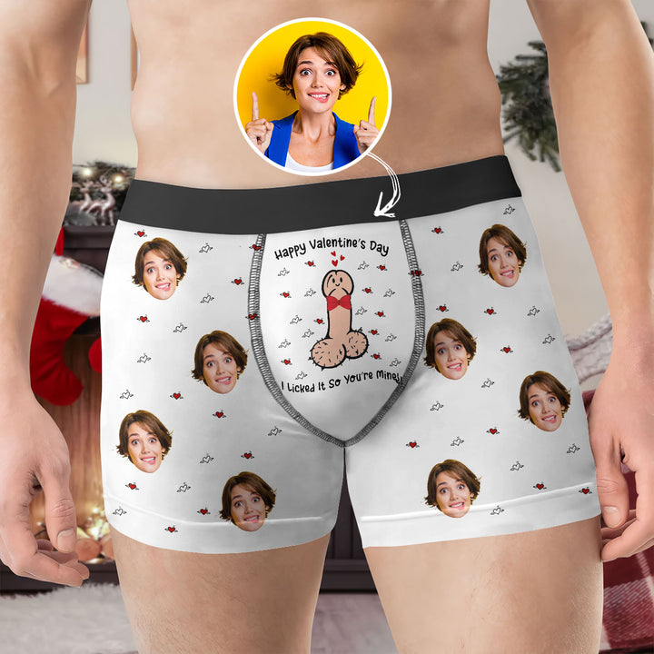 Happy Valentine's Day - Personalized Custom Men's Boxer Briefs - Gift For Couple, Boyfriend, Husband