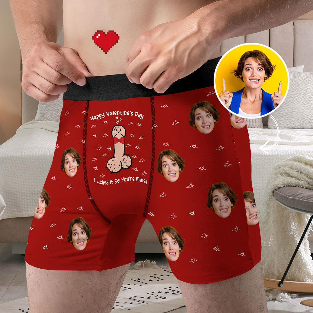 Happy Valentine's Day - Personalized Custom Men's Boxer Briefs - Gift For Couple, Boyfriend, Husband