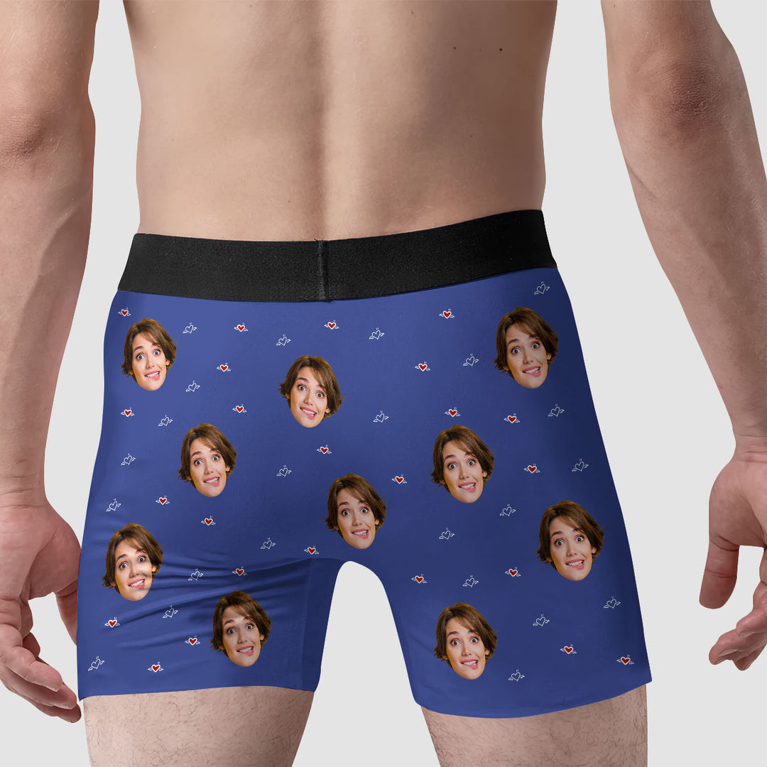 Happy Valentine's Day - Personalized Custom Men's Boxer Briefs - Gift For Couple, Boyfriend, Husband
