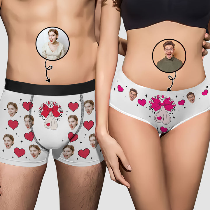 Nuts About You - Personalized Custom Couple Matching Briefs - Gift For Couple, Boyfriend, Girlfriend, Wife, Husband