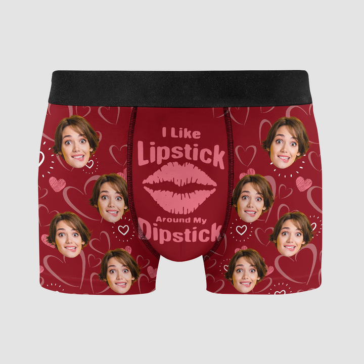 Lipstick Dipstick - Personalized Custom Men's Boxer Briefs - Gift For Couple, Boyfriend, Husband