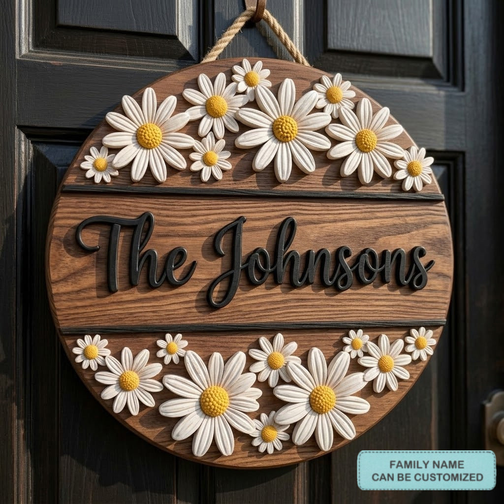 Modern Family Round Personalized Custom Door Sign AGC0VL033