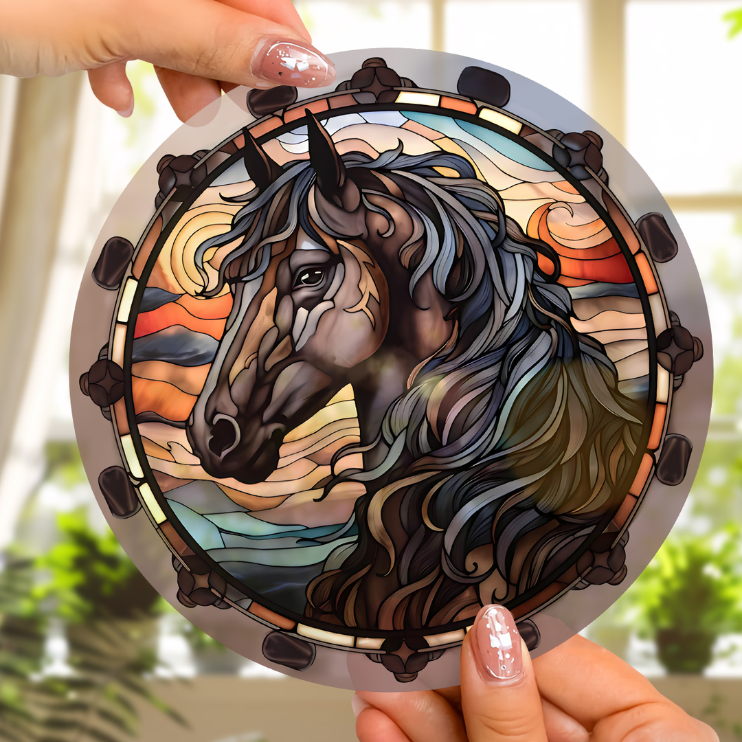 Black Horse - Stained Glass Window Hanging Suncatcher NCU0VL004