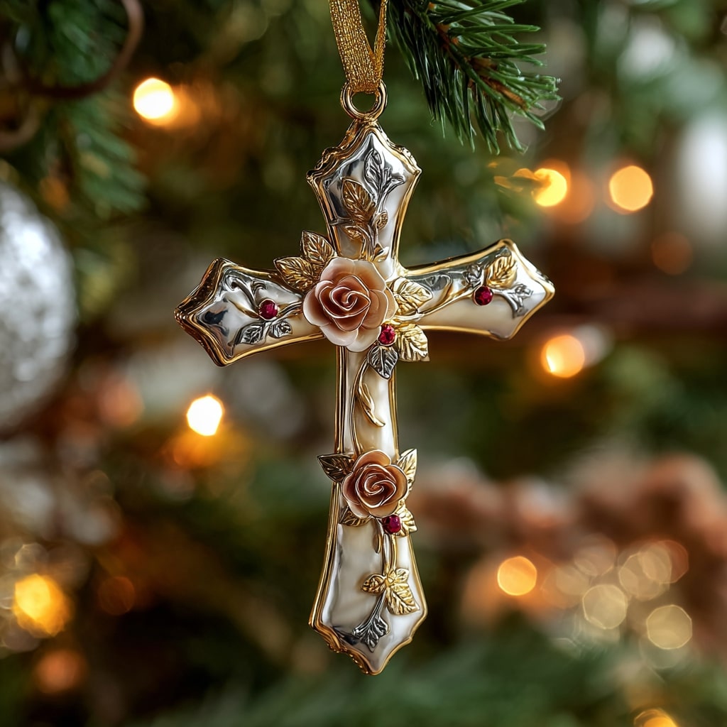 Peace Cross Mica Ornament NCU0NL161