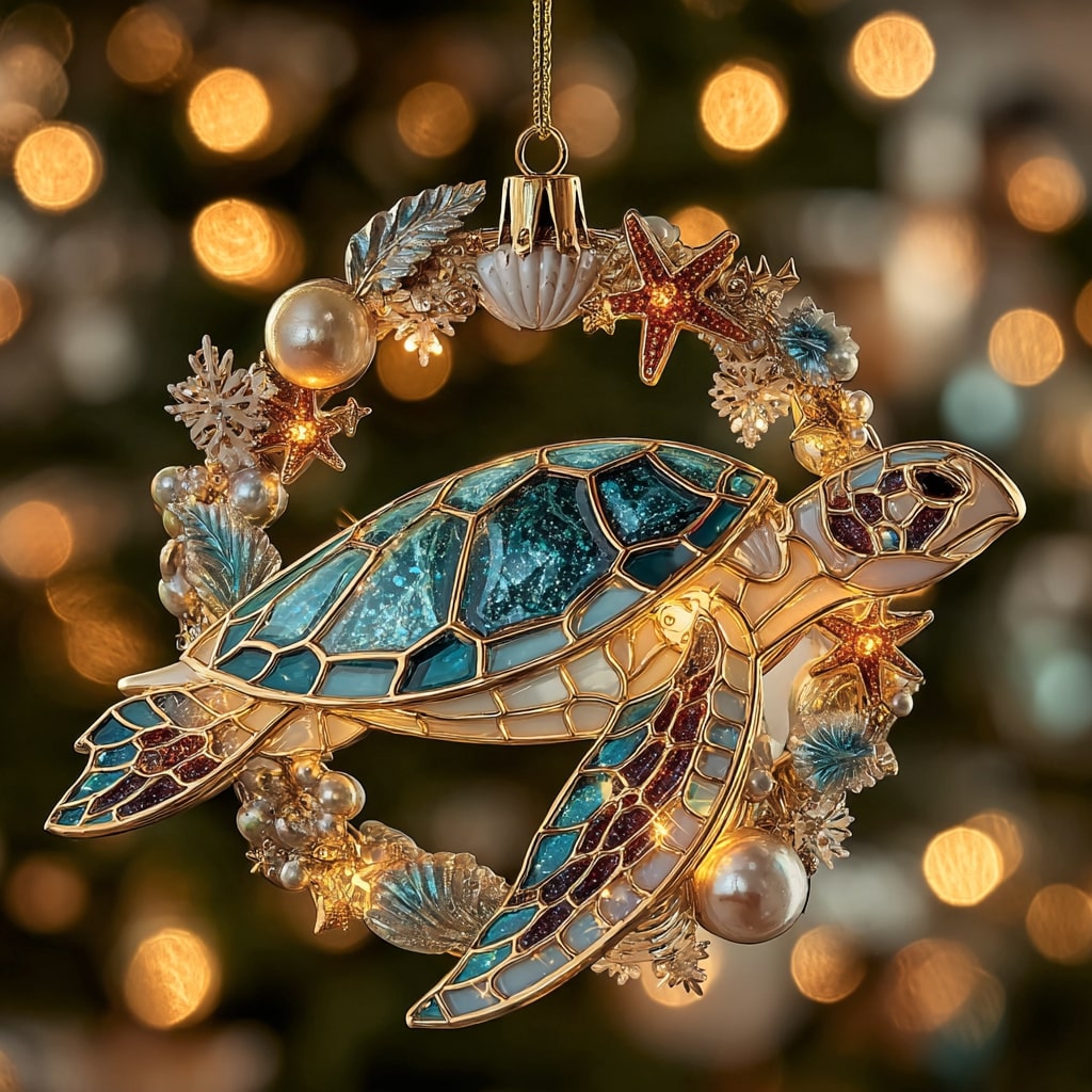 Pearl Shell Turtle Mica Ornament NCU0NL127