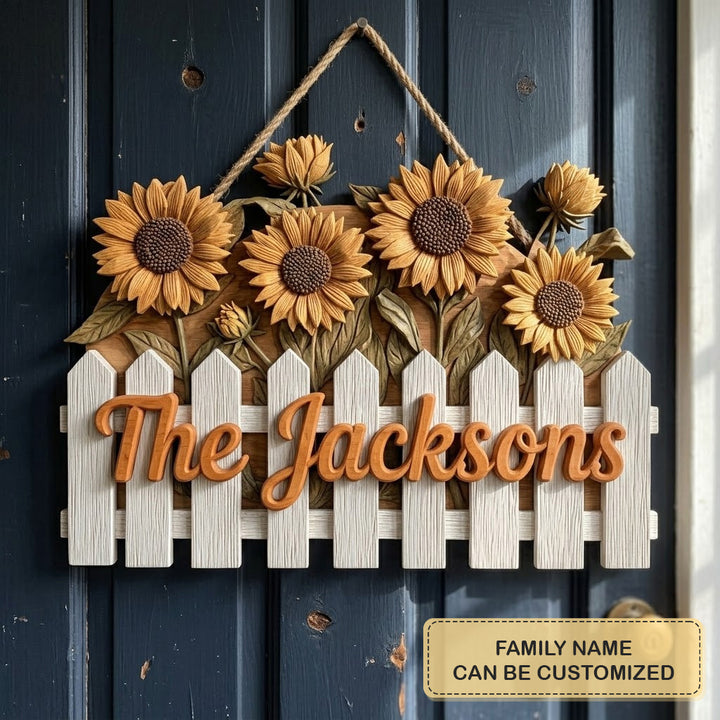 Picket Bloom Personalized Custom Door Sign AGC0VL052