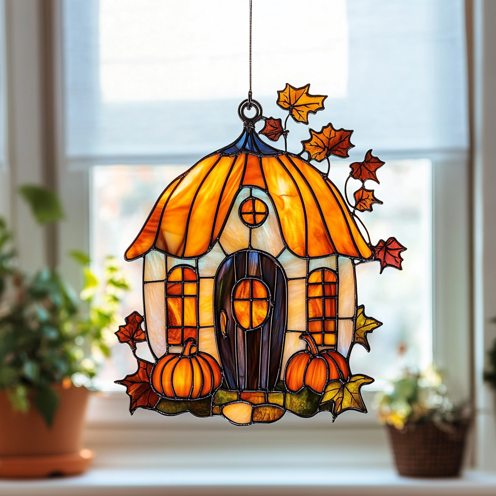 Pumpkin Patch House - Window Hanging Suncatcher NCU0PD171
