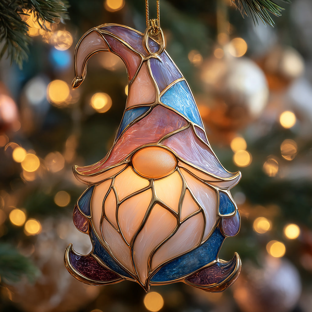 Radiant Glass Gnome Mica Ornament NCU0HT068