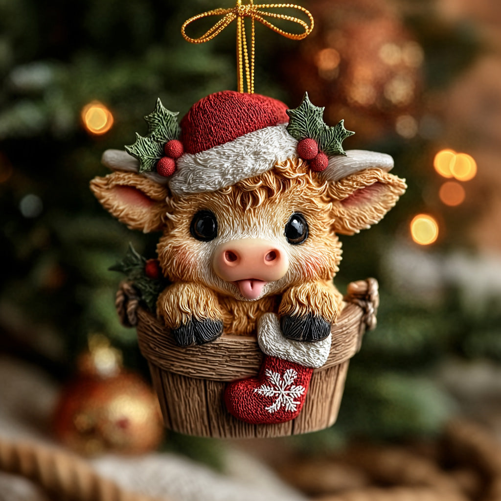 Rustic Santa Calf Mica Ornament NCU0DH199