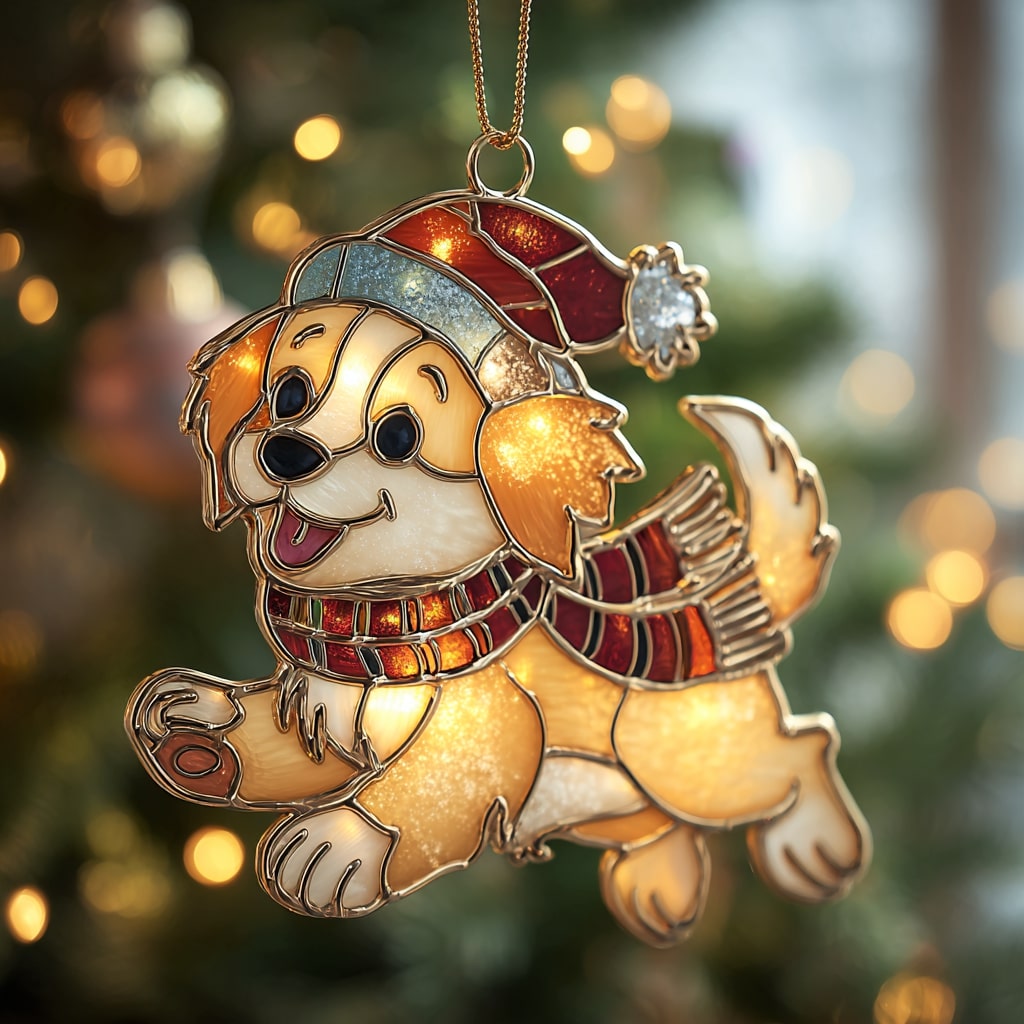 Santa Pup Mica Ornament NCU0NL143