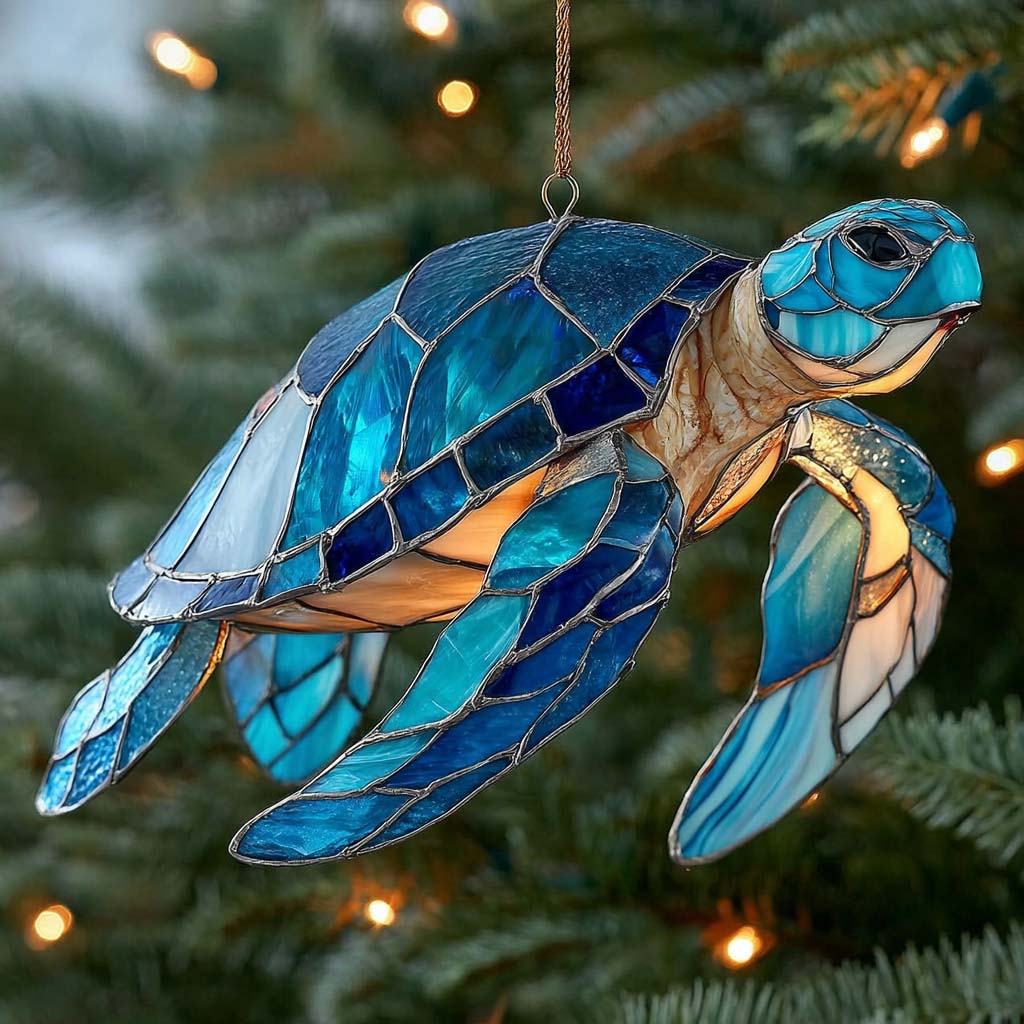Shimmering Sea Turtle Mica Ornament NCU0HT085
