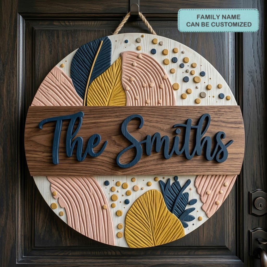 Signature Surname Sign Personalized Custom Door Sign AGC0VL034