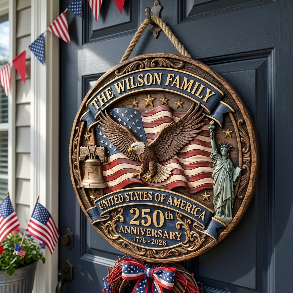 Soaring Liberty Heritage Personalized Custom Door Sign AGC0VL081