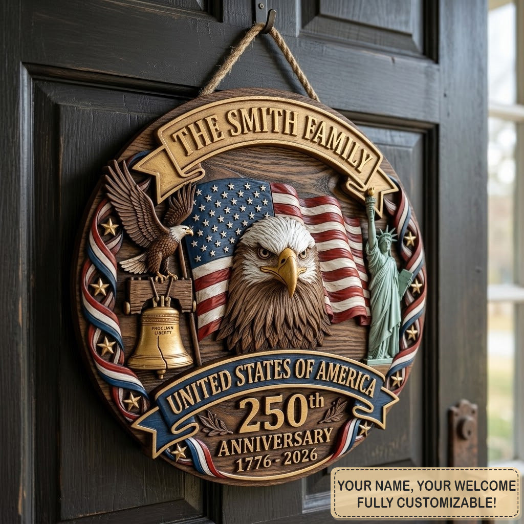 Spirit Of Liberty Personalized Custom Door Sign AGC0VL065