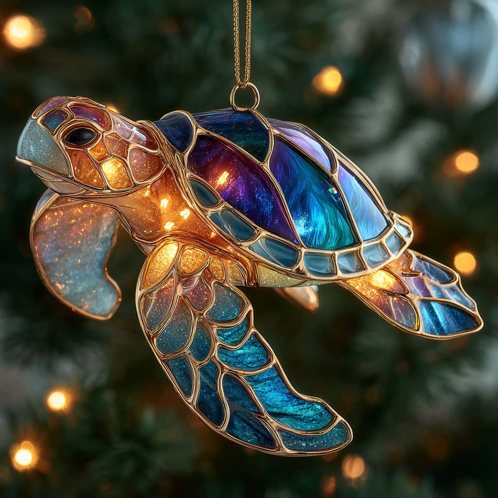 Starlight Sea Turtle Mica Ornament NCU0HT087