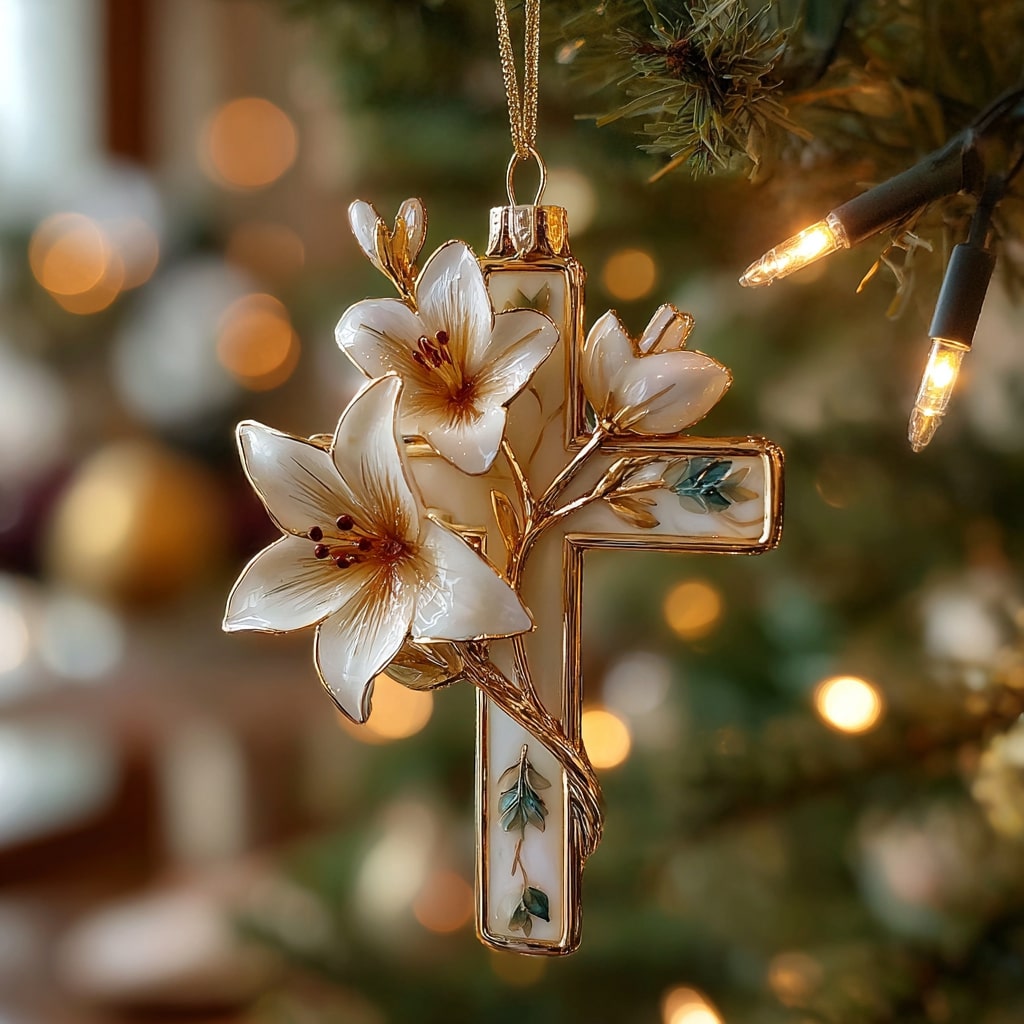 Starlit Cross Mica Ornament NCU0NL166
