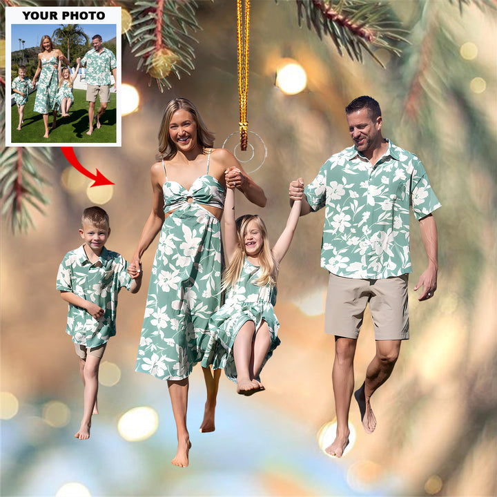 Paradise Together - Personalized Photo Mica Ornament - Christmas Gift For Family Members