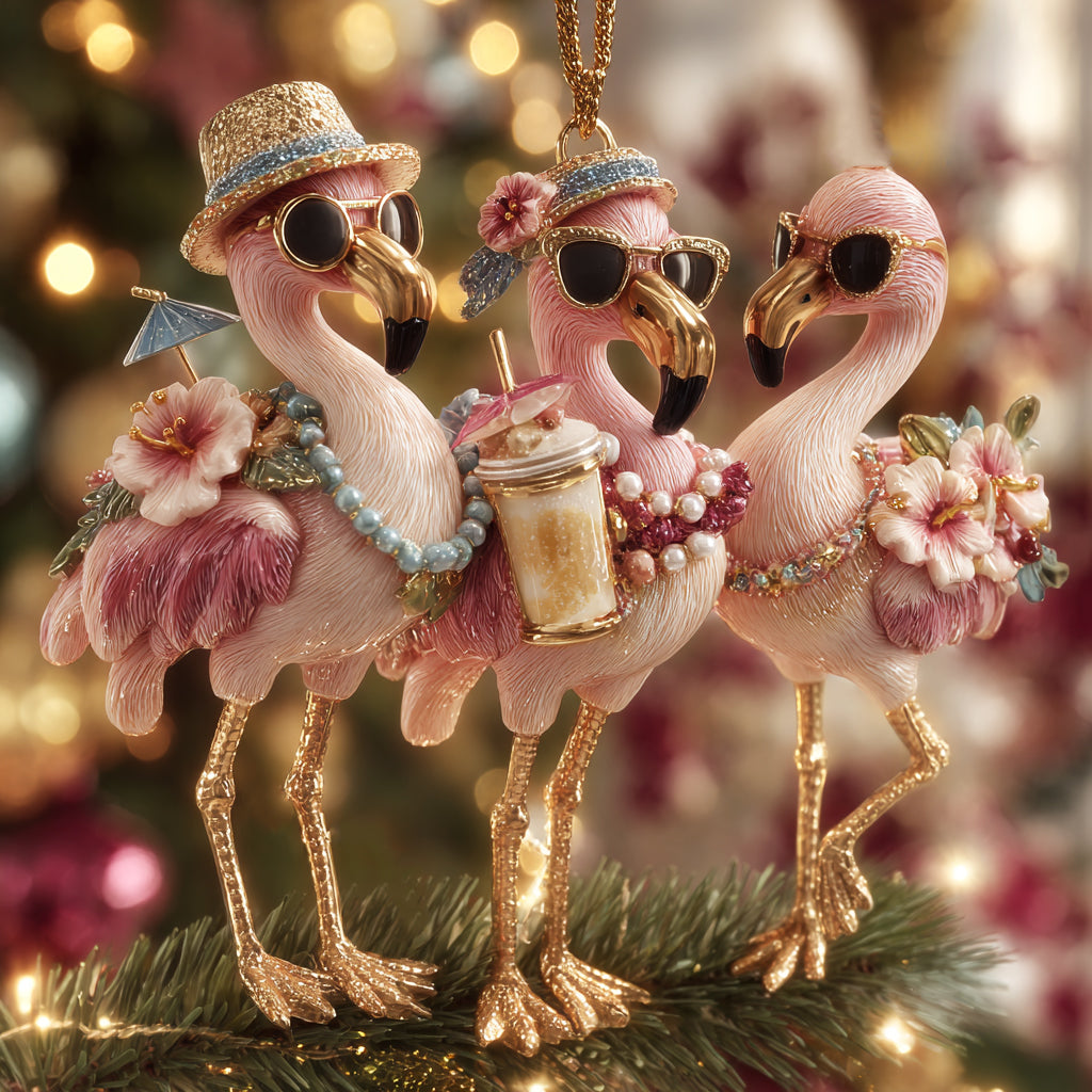 Tropical Flamingo Mica Ornament NCU0HT112