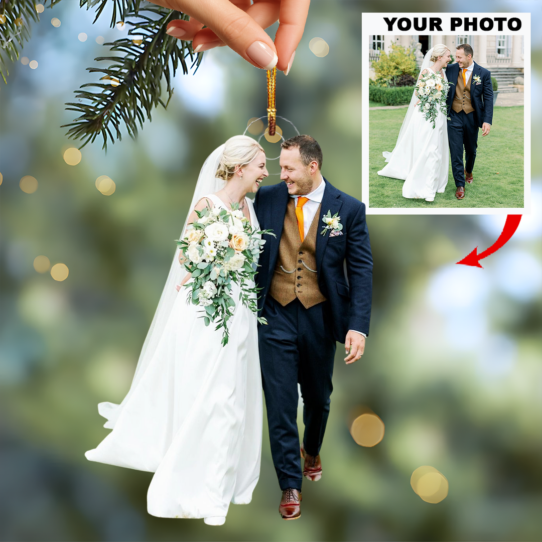 True Embrace - Personalized Photo Mica Ornament - Christmas Gift For Family Members