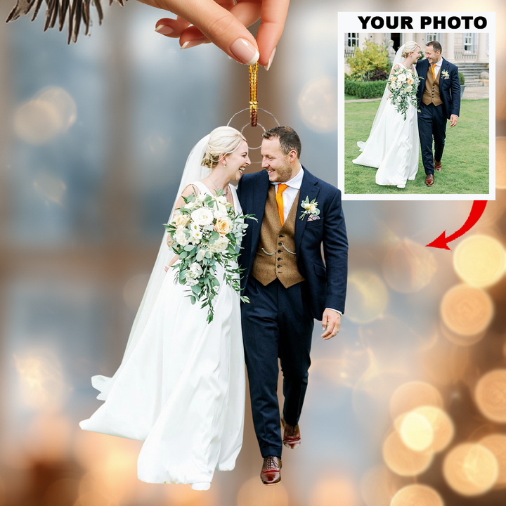 True Embrace - Personalized Photo Mica Ornament - Christmas Gift For Family Members