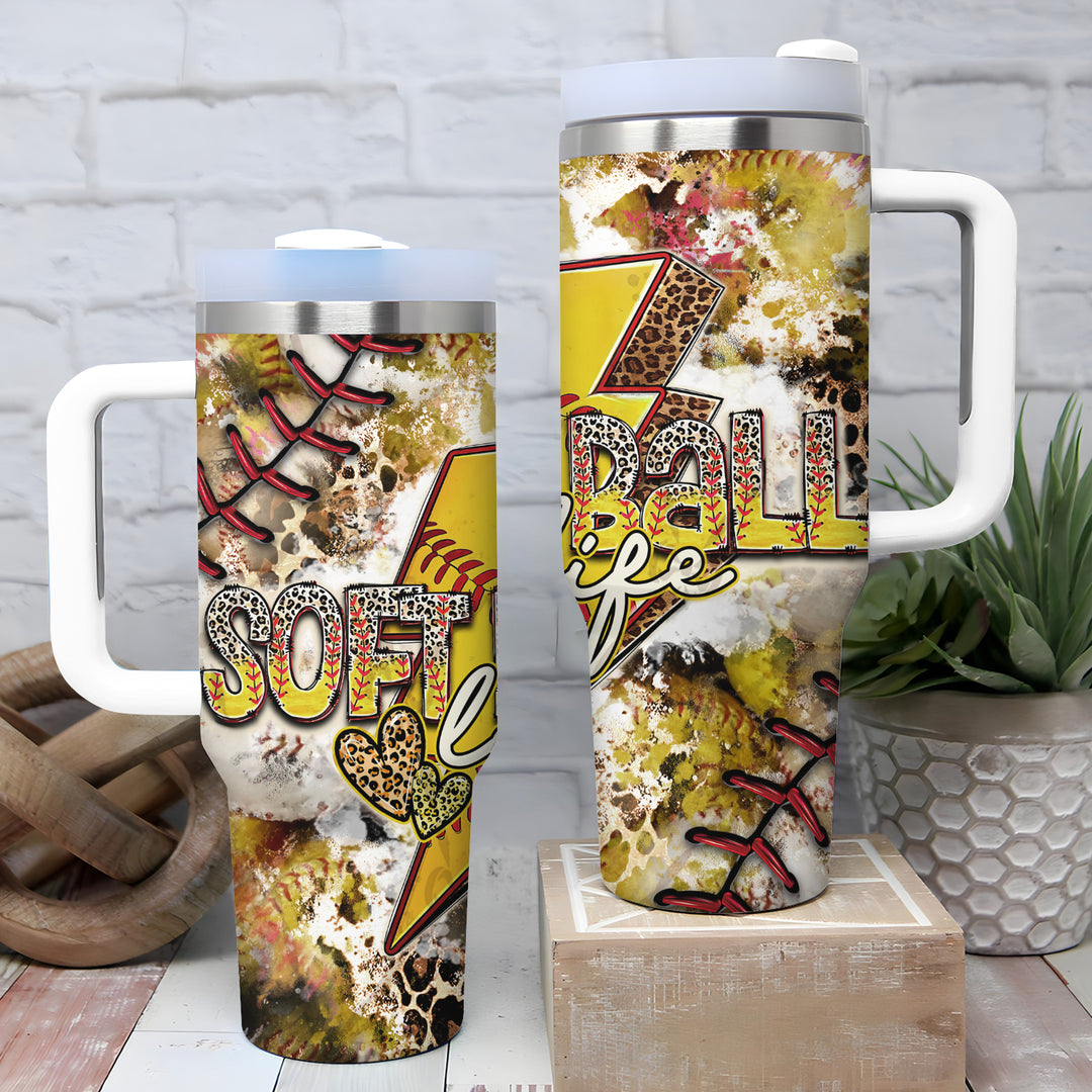 Softball Life - Tumbler with Handle - NCU0TT016