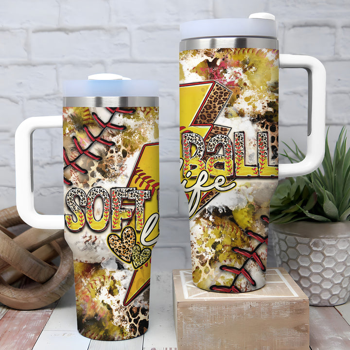 Softball Life - Tumbler with Handle - NCU0TT016