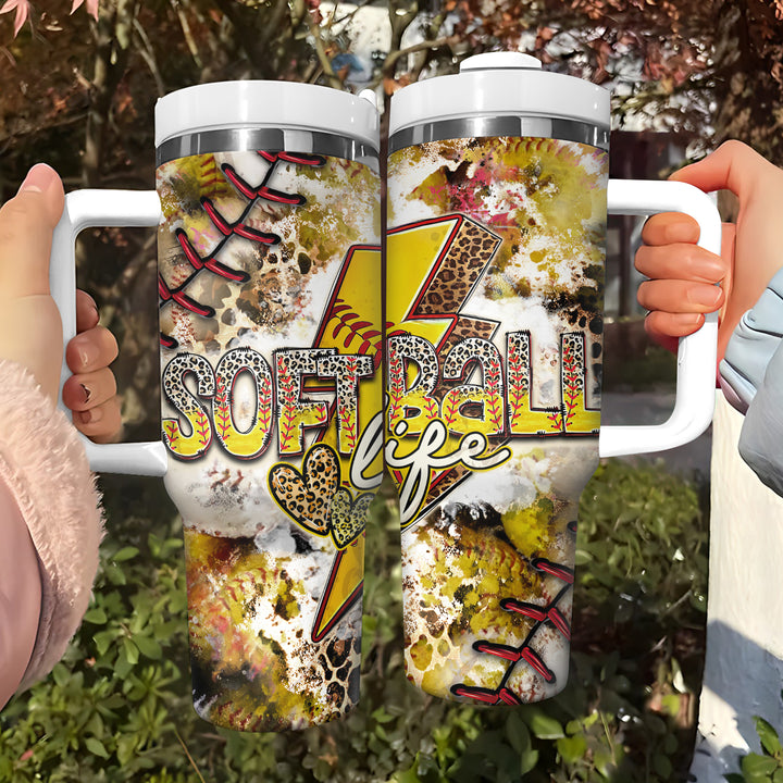 Softball Life - Tumbler with Handle - NCU0TT016