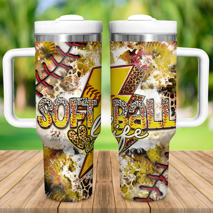 Softball Life - Tumbler with Handle - NCU0TT016