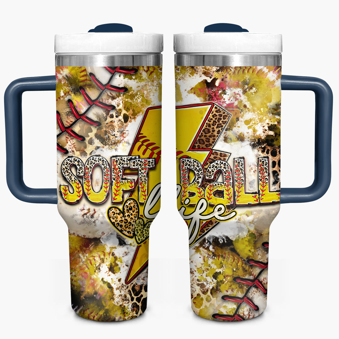 Softball Life - Tumbler with Handle - NCU0TT016
