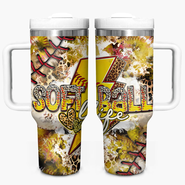Softball Life - Tumbler with Handle - NCU0TT016