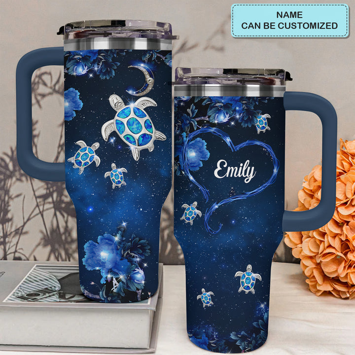 Sea Turtle Gems - Personalized Tumbler With Handle - Gift For Sea Turtle Lover NCU0TL003