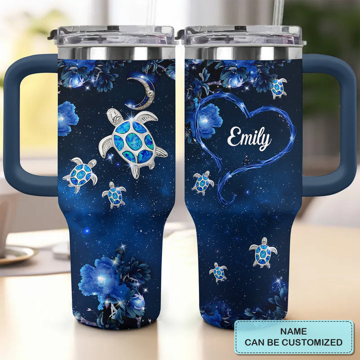 Sea Turtle Gems - Personalized Tumbler With Handle - Gift For Sea Turtle Lover NCU0TL003