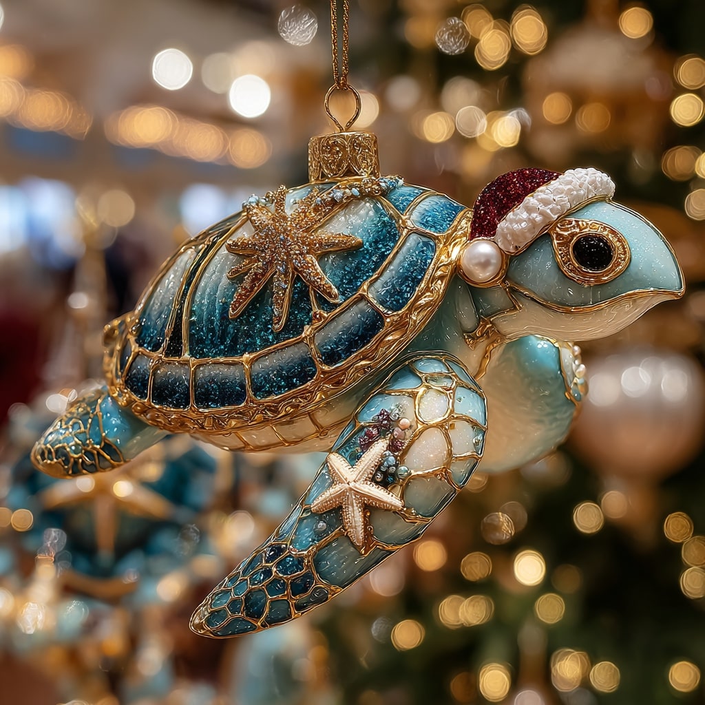 Turtle Claus Mica Ornament NCU0NL113