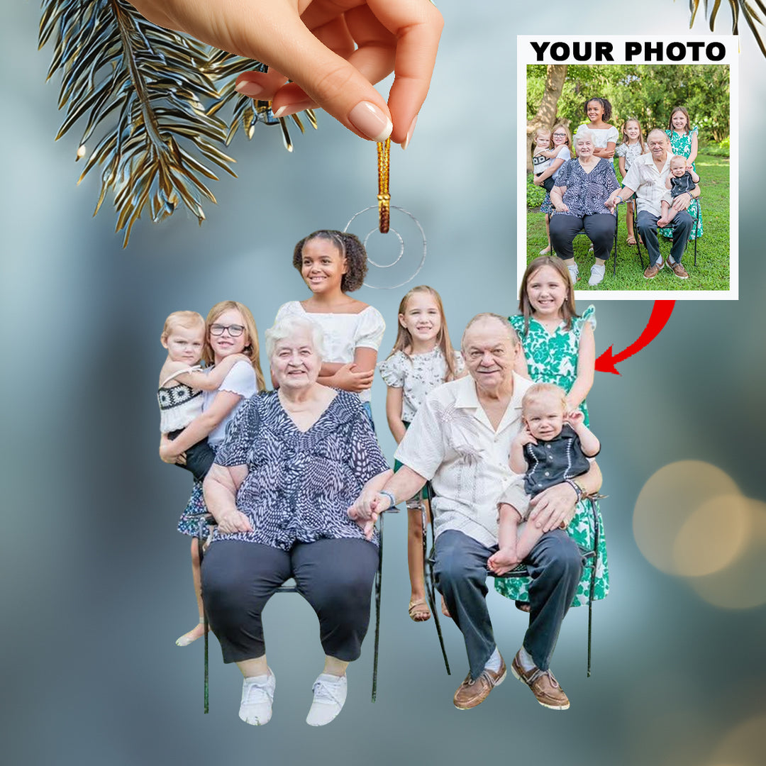 Love Holds Us-Personalized Photo Mica Ornament-Christmas Gift For Family Members