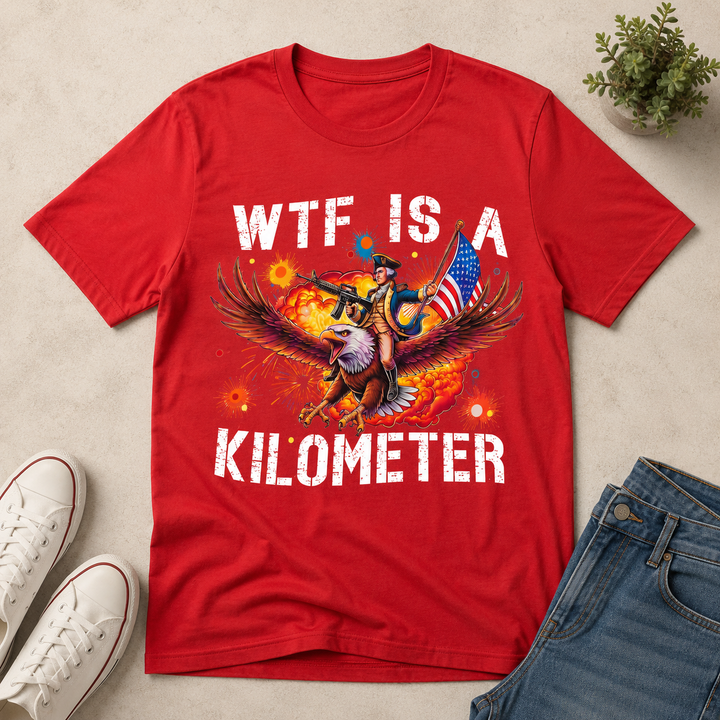 WTF Is A Kilometer Eagle T-Shirt - 4th of July Gifts For Dad, Brother, Husband, Veterans NCU0VL108