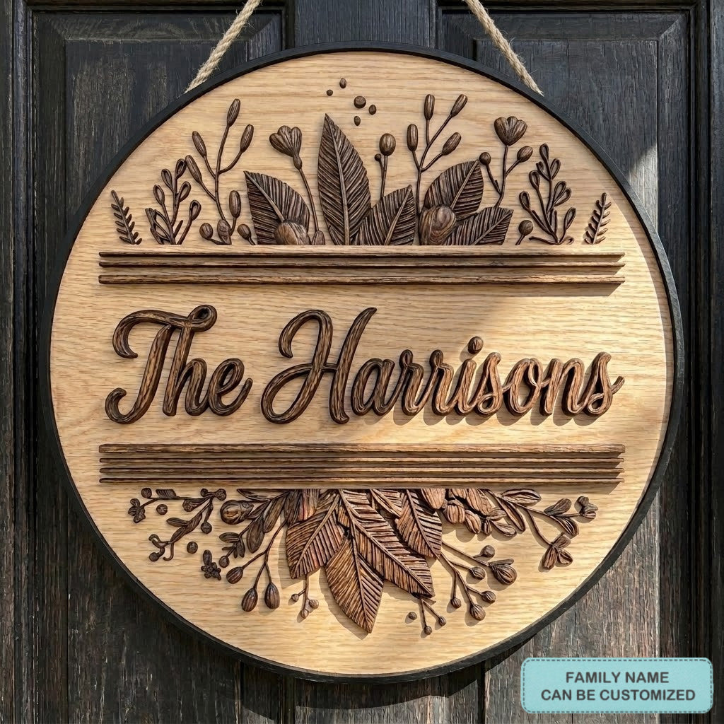 Wildflower Surname Personalized Custom Door Sign AGC0VL032