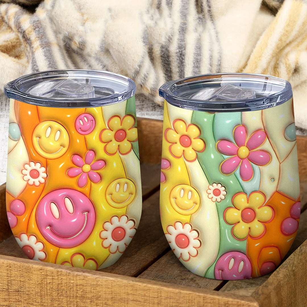 Flower Power - 3D Inflated Effect Wine Tumbler