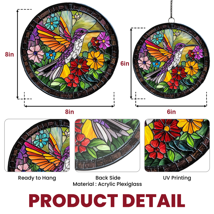 Wings of Color - Stained Glass Window Hanging Suncatcher NCU0TH018