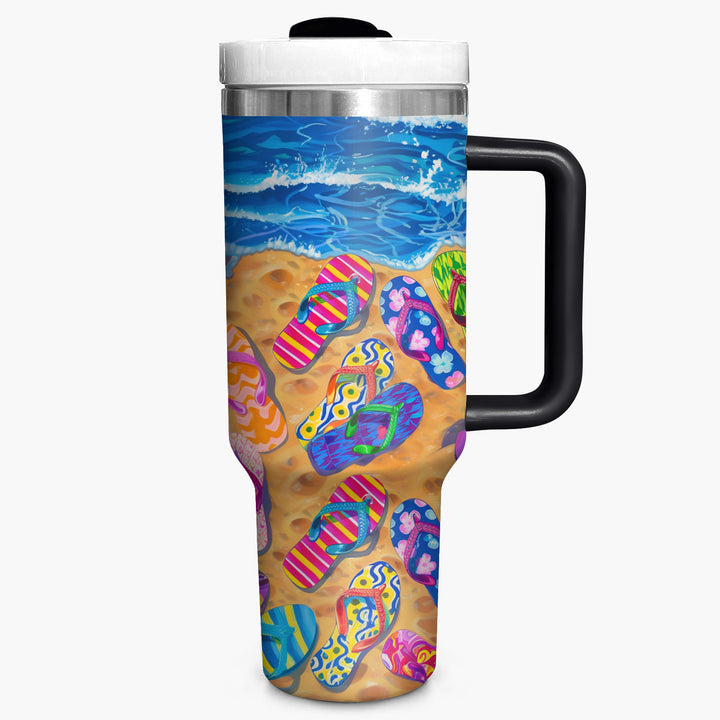 Life Is Better in Flip Flops - Tumbler with Handle - NCU0TL008