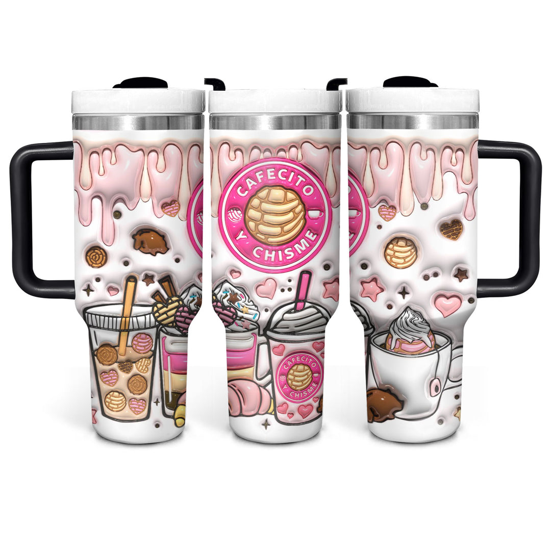 Runs On Cafecito Y Chisme - Tumbler With Handle - NCU0TL017