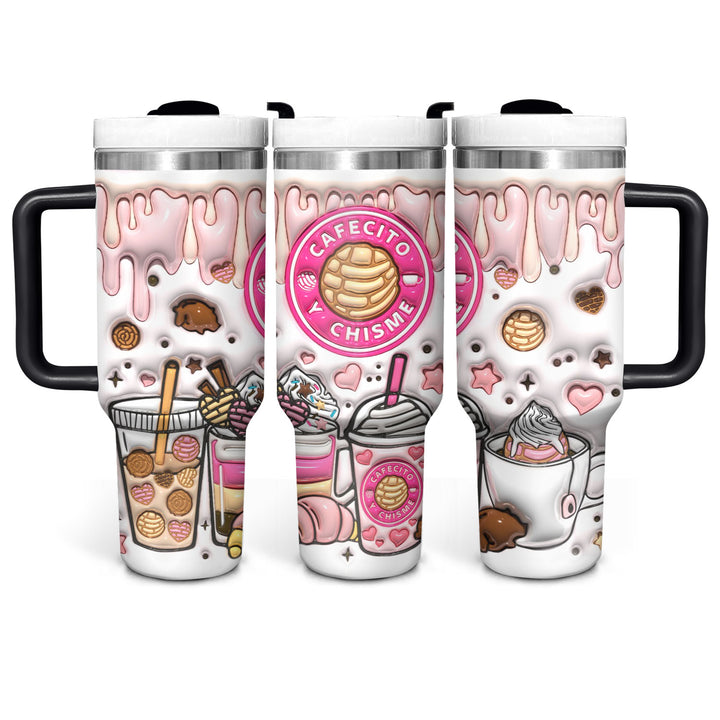Runs On Cafecito Y Chisme - Tumbler With Handle - NCU0TL017
