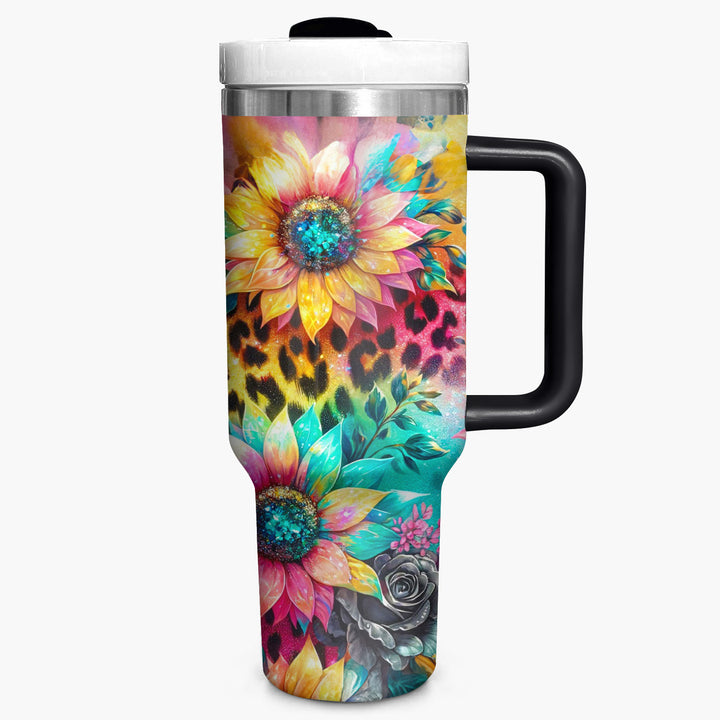 Glitter Sunflowers - Tumbler With Handle - NCU0TL015