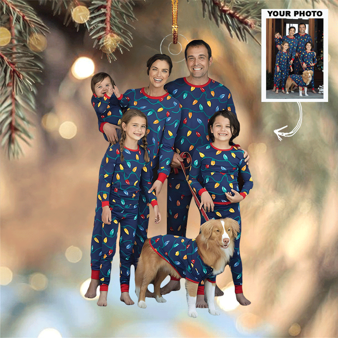 Family Love - Personalized Photo Mica Ornament - Christmas Gift For Family, Family Members