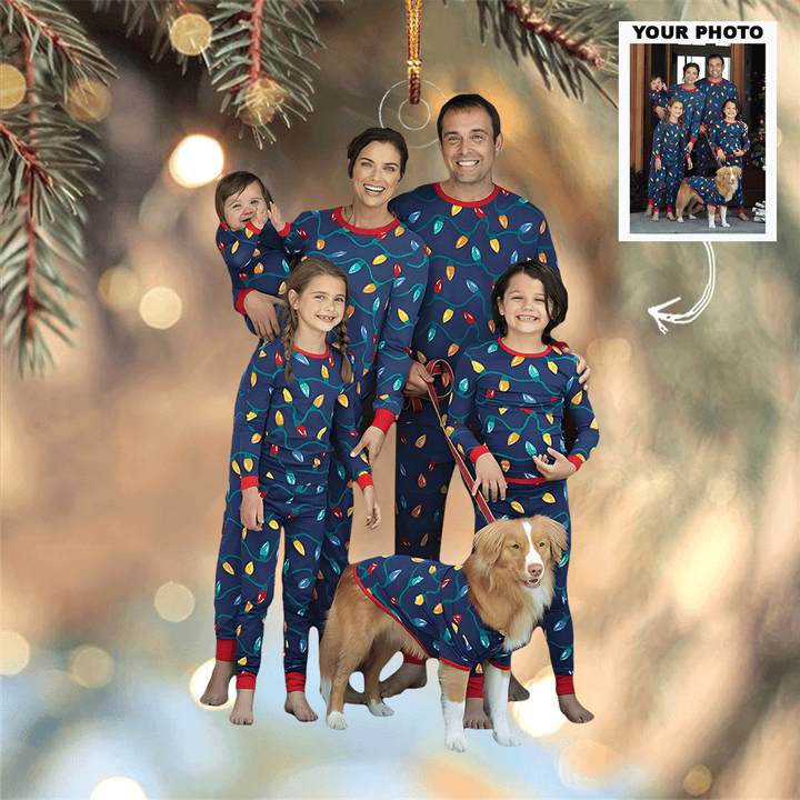 Family Love - Personalized Photo Mica Ornament - Christmas Gift For Family, Family Members