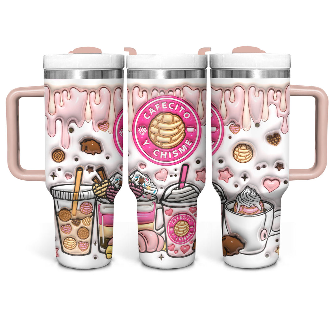 Runs On Cafecito Y Chisme - Tumbler With Handle - NCU0TL017