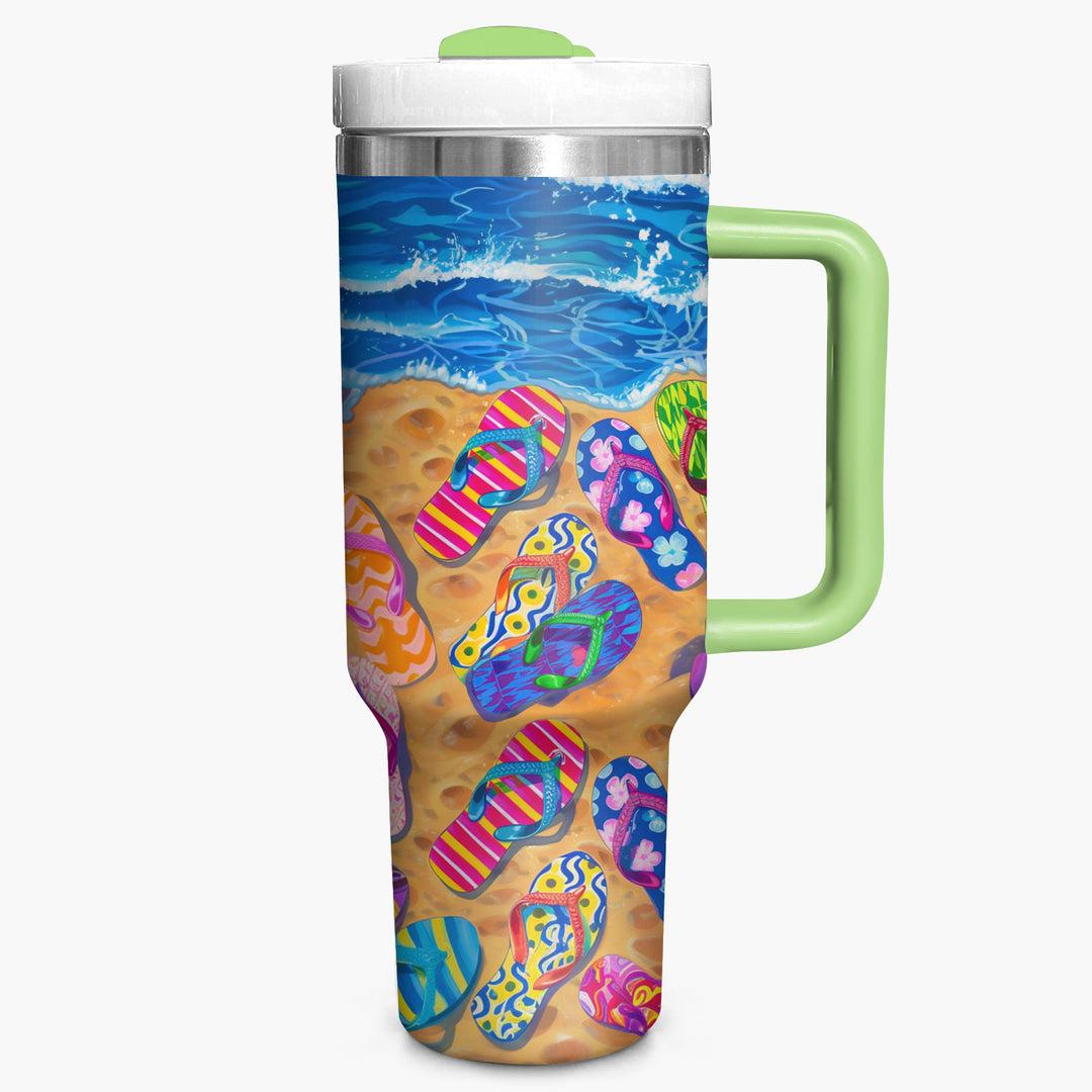 Life Is Better in Flip Flops - Tumbler with Handle - NCU0TL008