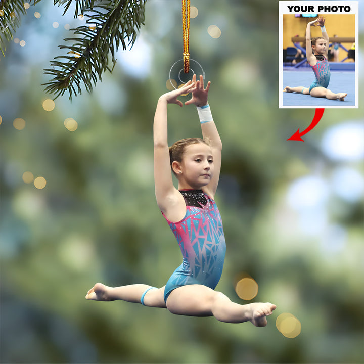Split Gymnast - Personalized Photo Mica Ornament - Christmas Gift For Kids, Family Members